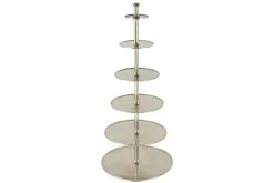 Design XXL Etagere ABSTRACT 180cm silber Metall mit sechs Etagen handmade