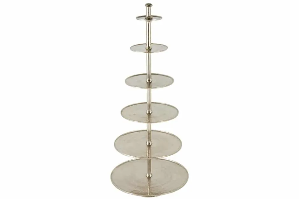 Design XXL Etagere ABSTRACT 180cm silber Metall mit sechs Etagen handmade