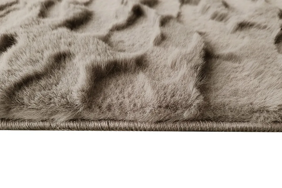 3D Hochflor Teppich DUNE 230x160cm taupe Hoch-Tief-Effekt