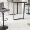 Drehbarer Barhocker PORTLAND grau Samt Barstuhl mit Lehne höhenverstellbar