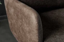 Drehbarer Design Barhocker BIG GEORGE taupe Samt Taschenfederkern mit Armlehnen Metall