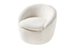 Drehbarer Design Sessel ALPINE beige Bouclé 360° mit Armlehnen