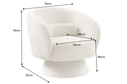 Drehbarer Design Sessel BOSSA NOVA beige Chenille