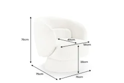 Drehbarer Design Sessel BOSSA NOVA beige Bouclé