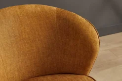 Drehbarer Design Sessel GATSBY senfgelb Samt 360°