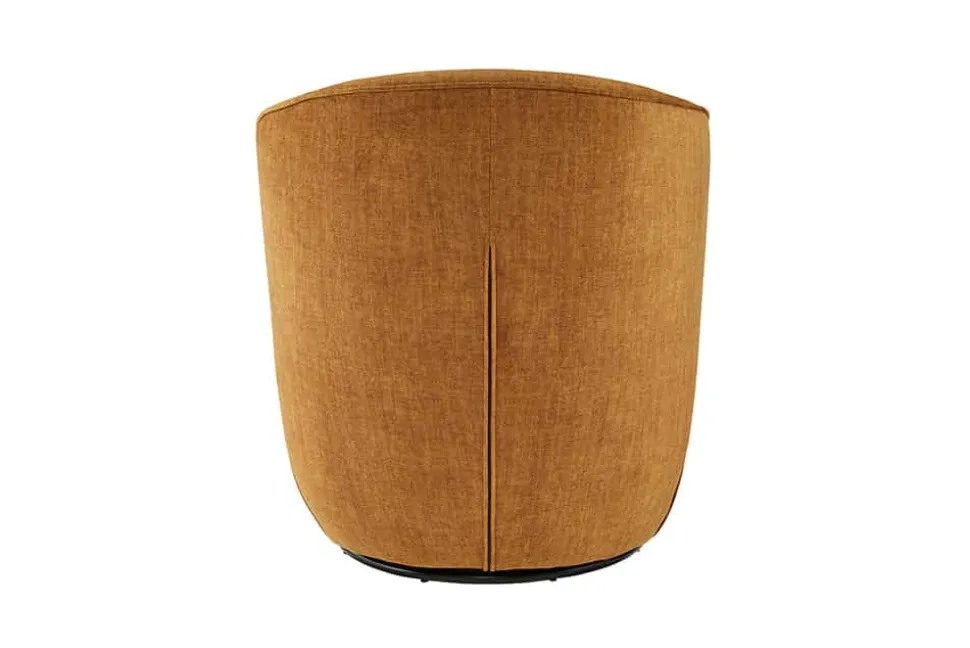 Drehbarer Design Sessel GATSBY senfgelb Samt 360°