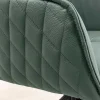 Drehbarer Design Stuhl EUPHORIA grün Echtleder schwarz Metallgestell mit Armlehne