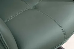 Drehbarer Design Stuhl EUPHORIA grün Echtleder schwarz Metallgestell mit Armlehne