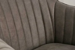 Drehbarer Design Stuhl LIVORNO vintage taupe Buchenholz Beine mit Armlehnen