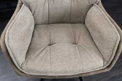 Drehbarer Design Stuhl MR. LOUNGER vintage taupe Microfaser mit Armlehne