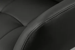 Drehbarer Design Stuhl SIGNATURE schwarz Echtleder 360° Taschenfederkern Metall