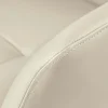 Drehbarer Design Stuhl SIGNATURE beige Echtleder 360° Taschenfederkern schwarz Metall