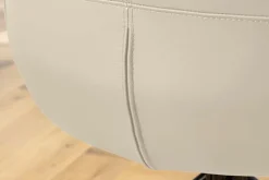 Drehbarer Design Stuhl SIGNATURE beige Echtleder 360° Taschenfederkern schwarz Metall