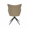 Drehbarer Design Stuhl VOGUE taupe Kunstleder Metall 360° mit Armlehne