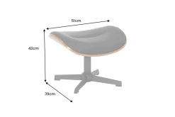 Drehbarer Hocker VOGUE COMFORT schwarz Kunstleder braun Walnuss-Design