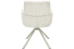 Drehbarer Retro Stuhl UNIQUE beige Chenille Cremona Metall champagner-beige