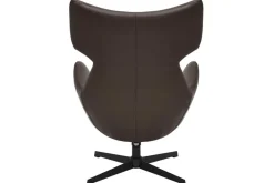 Drehbarer Sessel VOGUE brandy braun Kunstleder schwarze Metallbeine mit Armlehne