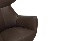 Drehbarer Sessel VOGUE brandy braun Kunstleder schwarze Metallbeine mit Armlehne