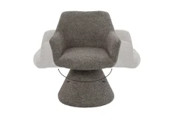 Drehbarer Stuhl AMBIENTO braun Strukturstoff 180° mit Auto-Return Polsterstuhl