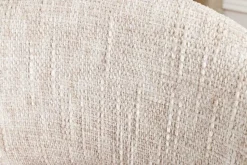 Drehbarer Stuhl ORGANIKO beige Chenillestoff Holzgestell Eiche mit Armlehne