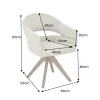 Drehbarer Stuhl ORGANIKO taupe beige Strukturstoff Holzgestell Walnuss mit Armlehne