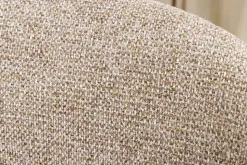 Drehbarer Stuhl ORGANIKO taupe beige Strukturstoff Holzgestell Walnuss mit Armlehne