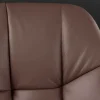 Drehbarer Stuhl PAPILLON brandy braun Echtleder mit Armlehne schwarzes Gestell
