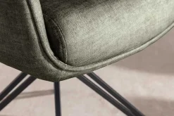 Drehbarer Stuhl PROMETHEUS moosgrün Vogue Velours Samt Taschenfederkern Metall