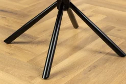 Drehbarer Stuhl SIGNATURE taupe Echtleder 360° mit Taschenfederkern schwarz Metall