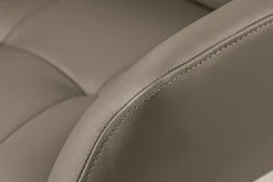 Drehbarer Stuhl SIGNATURE taupe Echtleder 360° mit Taschenfederkern schwarz Metall