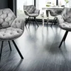Drehbarer Stuhl THE DUTCH COMFORT grau Samt mit Armlehnen Modern Design