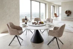 Drehbare Servierplatte SIGNATURE 60cm weiß Marmor Keramik rund