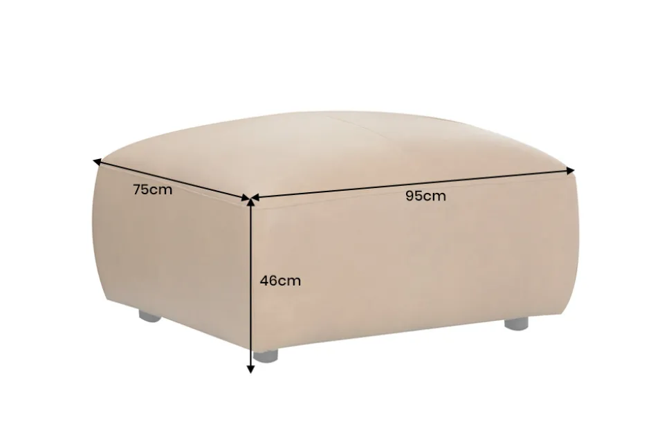 Echtleder Hocker BIG GEORGE 95cm cognac Nosagfederung Taschenfederkern