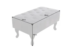 Edler Chesterfield Fußhocker antik grau Microfaser mit Knopfheftung und Nietenbesatz