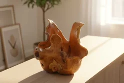 Einzigartige Schale ORGANIC 40cm natur Teak aus Wurzelholz