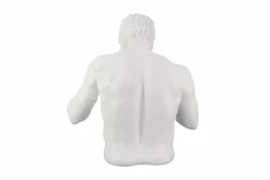 Einzigartige Statue BOXER 50cm weiß silber handmade Skulptur Deko-Figur