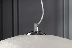 Elegante Design Hängeleuchte GLOW 70cm weiß silber Hängelampe