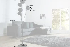 Elegante Design Stehlampe MAGMA 170cm schwarz gold Stehleuchte
