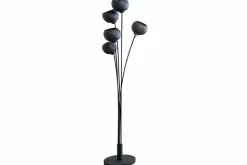 Elegante Design Stehlampe MAGMA 170cm schwarz gold Stehleuchte