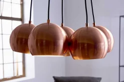 Elegante Hängelampe PERLOTTA kupfer mit 5 Schirmen Kugelleuchte