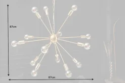 Elegante Hängelampe SPUTNIK 87cm gold mit 14 Leuchtarmen