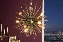 Elegante Hängeleuchte SUNLIGHT 50cm matt gold Hängelampe