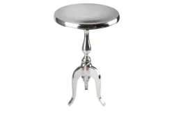 Eleganter Beistelltisch SAVOY 55cm silber poliert Dreibein mit runder Platte