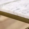 Eleganter Couchtisch DIAMOND 70cm weiß messing mit Marmorplatte
