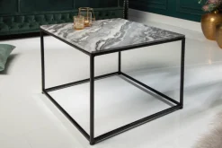 Eleganter Couchtisch ELEMENTS 50cm grau mit polierter Marmor-Platte