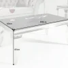 Eleganter Couchtisch MODERN BAROCK 100cm silber mit schwarzem Opalglas