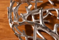 Eleganter Kerzenhalter ABSTRACT 38cm silber Kranz aus Ästen für 4 Kerzen