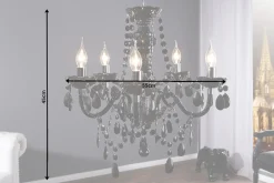 Eleganter Kronleuchter BLACK CRYSTAL 55cm schwarz Acryl 5-armig Lüster