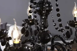 Eleganter Kronleuchter BLACK CRYSTAL 55cm schwarz Acryl 5-armig Lüster