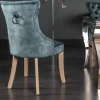 Eleganter Stuhl CASTLE petrol Samt Landhausstil mit Komfortgriff